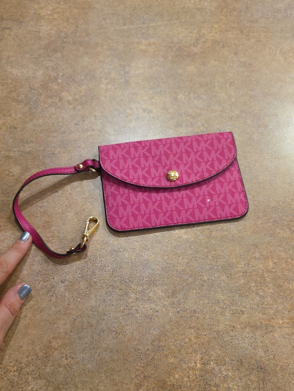 Michael Kors Fuchsia Monogram Wristlet Pouch